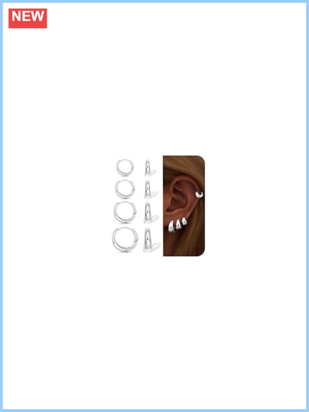 Gold Plated Huggie Hoop Earrings Stackable Hypoallergenic Set
